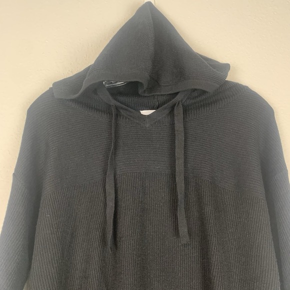 Soma Weekend Sweater Womens Small Ribbed Hooded Stretch Comfy‎ Eco-Yarn Black S - Picture 2 of 9